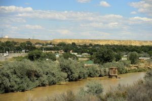 SHIPROCK, NM - AUGUST 14: Water flows in the Navajo River through the city August 14, 2015. Close to 20 charters of the Navajo Nation rely on the San Juan River for their farming and raising livestock as well as many relying on the river for all other water usage. (Photo By Brent Lewis/The Denver Post via Getty Images)